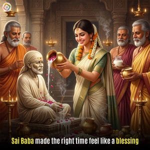Sai Baba Devotee Performs Abhishekam at Baba’s Temple